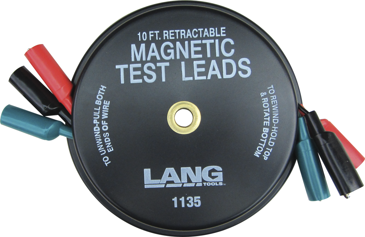 LANG Magnetic Retractable Test Leads- 3 Leads x 10-ft. LG1135 1135 - Direct Tool Source