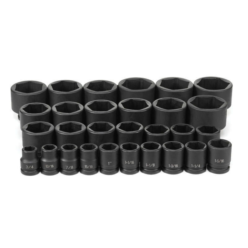 GREY PNEUMATIC 3/4" Drive  29 Piece ShallowImpact SAE Master Set GY8029 - Direct Tool Source