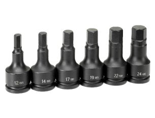 GREY PNEUMATIC 3/4" Drive 6 Piece Hex DriverMetric Set GY8196MH - Direct Tool Source