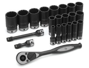 GREY PNEUMATIC 1/2" Drive 12 Point 22 PieceFractional Deep Duo Socket Set GY82222D - Direct Tool Source
