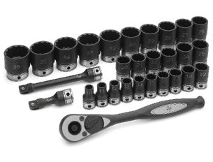 GREY PNEUMATIC 1/2" Drive 12 Point 29 PieceMetric Duo Socket Set GY82229M - Direct Tool Source