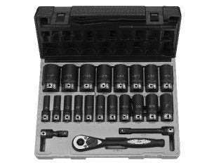 GREY PNEUMATIC 1/2" Drive 12 Point 22 PieceFractional Deep Duo Socket Set GY82222D - Direct Tool Source