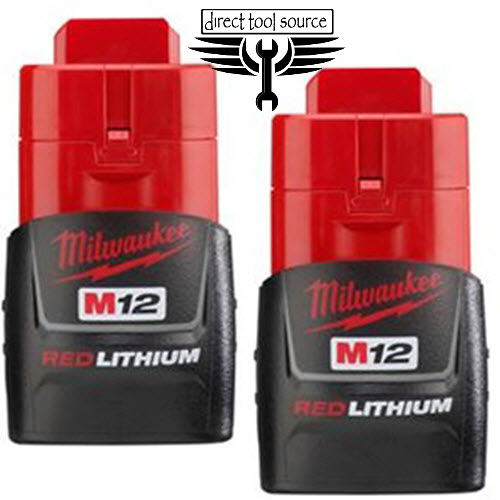 Milwaukee M12 Red Lithium Compact Battery (2Pk) 48-11-2411 - Direct Tool Source