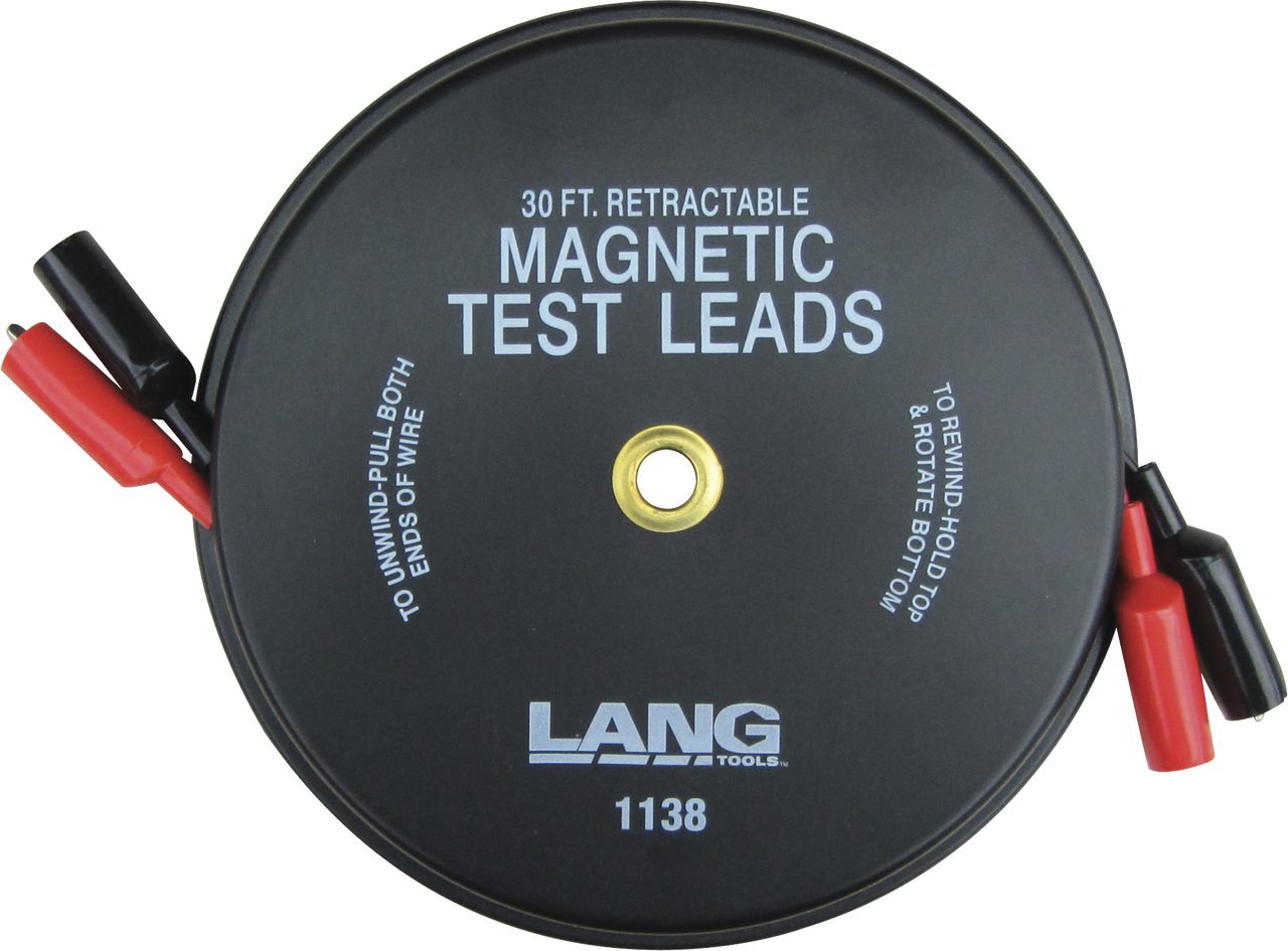 LANG Magnetic Retractable Test Leads - 2 Leads x 30-ft. LG1138 1138 - Direct Tool Source