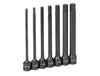 GREY PNEUMATIC 3/8" Drive 7 Piece 6" LengthFractional Hex Driver Set GY1267H - Direct Tool Source