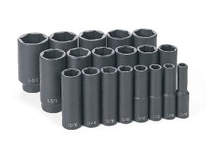 GREY PNEUMATIC 1/2" Drive 19 Piece StandardLength Fraactional Master Set GY1319 - Direct Tool Source