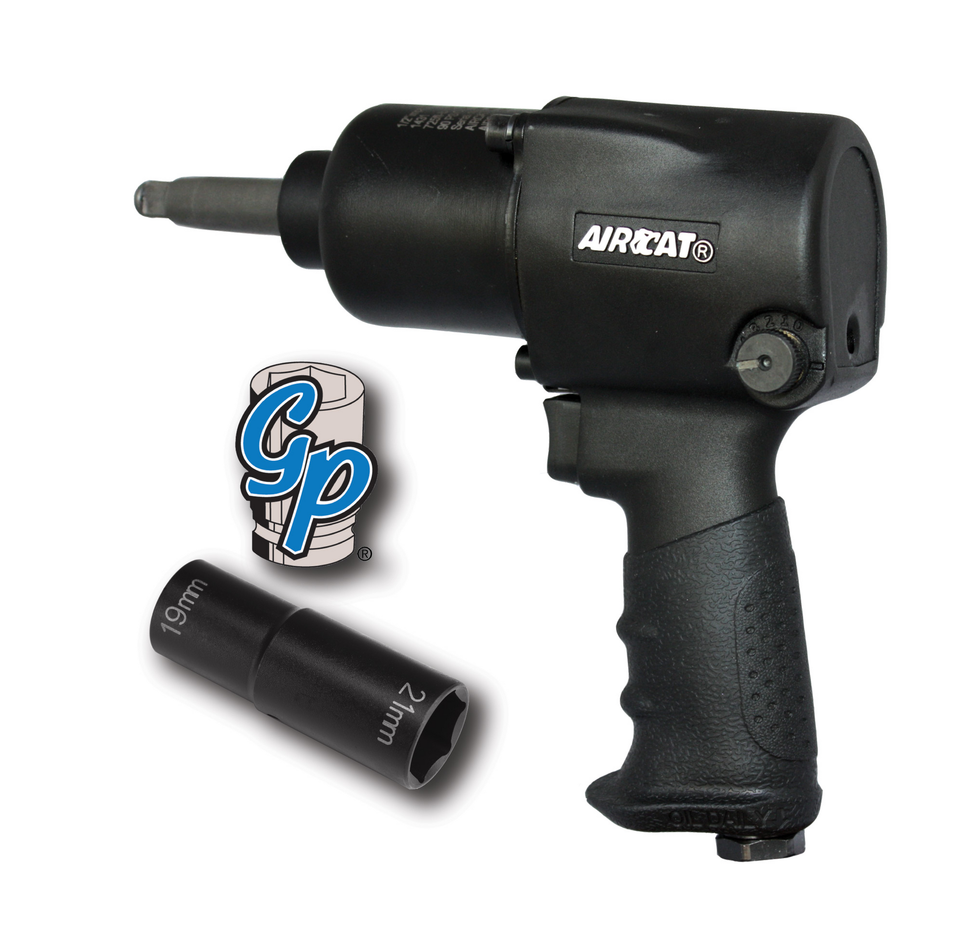 AIRCAT 1/2" Impact Wrench with 2" Extended Anvil - Direct Tool Source