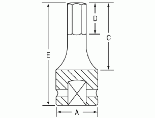 GREY PNEUMATIC 1/2" Drive X 15mm Hex Driver4" Length GY29154M - Direct Tool Source