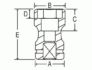 GREY PNEUMATIC 3/4" Drive x 41mm x 21mmSquare GY3241MC - Direct Tool Source