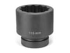 GREY PNEUMATIC 2-1/2" Dr 80MM 12 Pt StandardImpact Socket GY7280M - Direct Tool Source