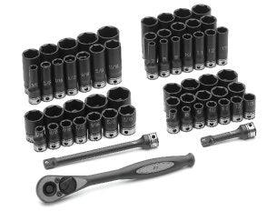 GREY PNEUMATIC 3/8" Drive 6 Point 59 PieceFract. & Metric Duo Socket Set GY81659CRD - Direct Tool Source