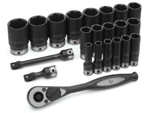 GREY PNEUMATIC 1/2" Drive 6 Point 22 PieceFractional Deep Duo Socket Set GY82622D - Direct Tool Source
