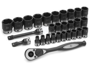 GREY PNEUMATIC 1/2" Drive 6 Point 29 PieceMetric Duo Socket Set GY82629M - Direct Tool Source