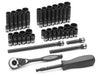 GREY PNEUMATIC 1/4" Drive 12 Point 53 PieceFract. & Metric Duo Socket Set GY89253CRD - Direct Tool Source