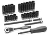 GREY PNEUMATIC 1/4" Drive 6 Point 53 PieceFract. & Metric Duo Socket Set GY89653CRD - Direct Tool Source