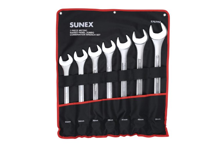 SUNEX  TOOL 7  Piece Metric Raised Panel Jumbo Combination Wrench Set - Direct Tool Source