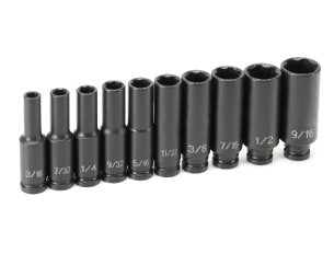 GREY PNEUMATIC 1/4" Surface Drive 10 PieceDeep Set GY9710D - Direct Tool Source