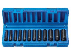 GREY PNEUMATIC 1/4" Drive 12 Piece DeepMetric Magnetic Impact Set GY9712MDG - Direct Tool Source