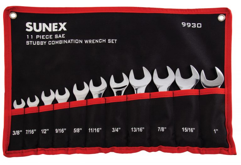 SUNEX TOOL 11 Piece SAE StubbyCombination Wrenches 3/8-1 SU9930 - Direct Tool Source