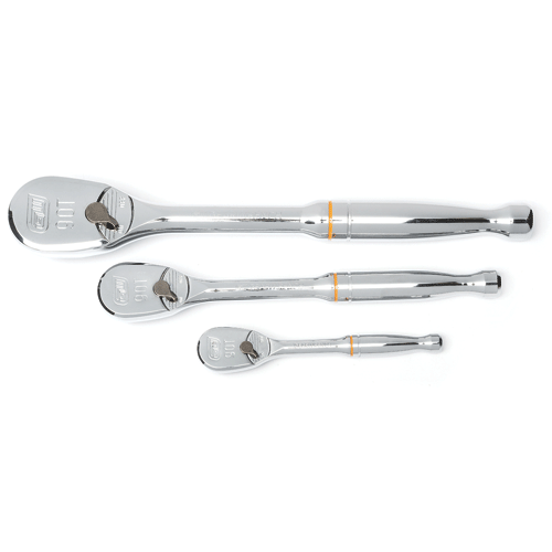 GEARWRENCH 3 Pc 1/4" 3/8" & 1/2" 90T Tooth Full Polish Ratchet Set KD81206T - Direct Tool Source