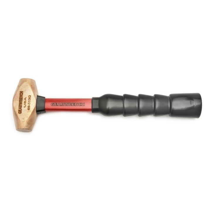 GEARWRENCH 1-1/2 Lbs. Brass Hammer Fiberglass Handle KD69-513G - Direct Tool Source