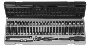GREY PNEUMATIC 1/4" Drive 12 Point 53 PieceFract. & Metric Duo Socket Set GY89253CRD - Direct Tool Source