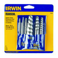 IRWIN 6 Piece Set (1-6) Spiral Screw Extractor Carded HA53545 - Direct Tool Source