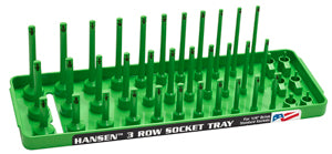 HANSEN GLOBAL  INC. XGreen 1/4" Dr. SAE 3 Row Multi Length Socket Holder - Direct Tool Source
