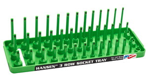HANSEN GLOBAL  INC. XGreen 1/4" Dr. Metric 3 Row Multi Length Socket Holder - Direct Tool Source