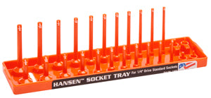 HANSEN GLOBAL  INC. 1/4" Dr. Orange SAE Deep& Regular Socket Holders HR1405 - Direct Tool Source