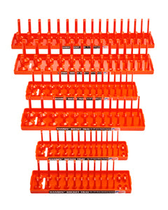 HANSEN GLOBAL  INC. Six Piece Orange Socket TraySet Deep & Regular SAE/Metric HR92002 - Direct Tool Source