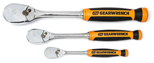 GEARWRENCH 3 Pc 1/4" 3/8" & 1/2" 90T Tooth Cushion Grip Ratchet Set - Direct Tool Source