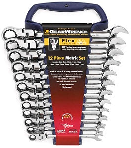 GEARWRENCH 12 Piece Metric Flex HeadGearWrench Set 8mm-19mm KD9901 - Direct Tool Source