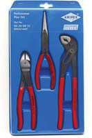 KNIPEX 3 Piece Pliers Set of NeedleAlligator  and Cutter Pliers KX267488 - Direct Tool Source