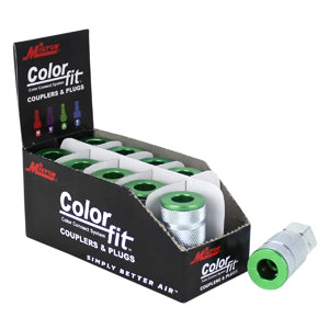MILTON 1/4" NPTF Coupler ColorFit A-Style Green MI775AC - Direct Tool Source