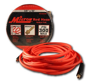 MILTON 3/8" x 35' Red Hybrid No BackBone Air Hose 1/4" NPT MIMA38350R - Direct Tool Source