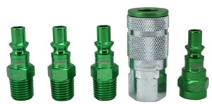 MILTON 5 Piece A-Style 1/4" NPT GreenColorFit Coupler & Plug Kit MIS-305AKIT - Direct Tool Source