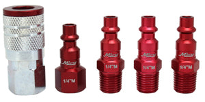 MILTON 5 Piece M-Style 1/4" NPT RedColorFit Coupler & Plug Kit MIS-305MKIT - Direct Tool Source