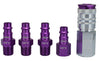 MILTON 5 Piece Hi-Flo V-Style 1/4"NPT Purple ColorFit-Mega-Flow MIS-305VKIT - Direct Tool Source