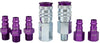 MILTON 7 Piece Hi-Flo V-Style 1/4"NPT Purple ColorFit-Mega-Flow MIS-307VKIT - Direct Tool Source