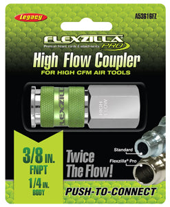 LEGACY High Flow Coupler 1/4" Body3/8" FNPT Flexzilla?? Pro MTA53616FZ - Direct Tool Source
