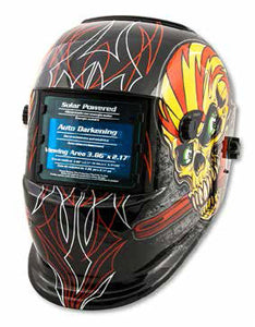 Shop Iron Skull Flame Solar PoweredAuto Dark Welding Helmet SO41283 - Direct Tool Source
