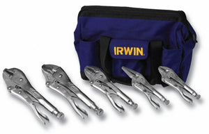 VISEGRIP 5 Piece Locking Pliers Set ina Canvas Tool Tote Bag VG2077704 - Direct Tool Source