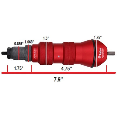 ASTRO PNEUMATIC 1/4" Rivet Nut Drill AdapterKit AOADN14 - Direct Tool Source